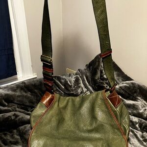 Elegant Green Leather Shoulder Bag/messenger bag/crossbody